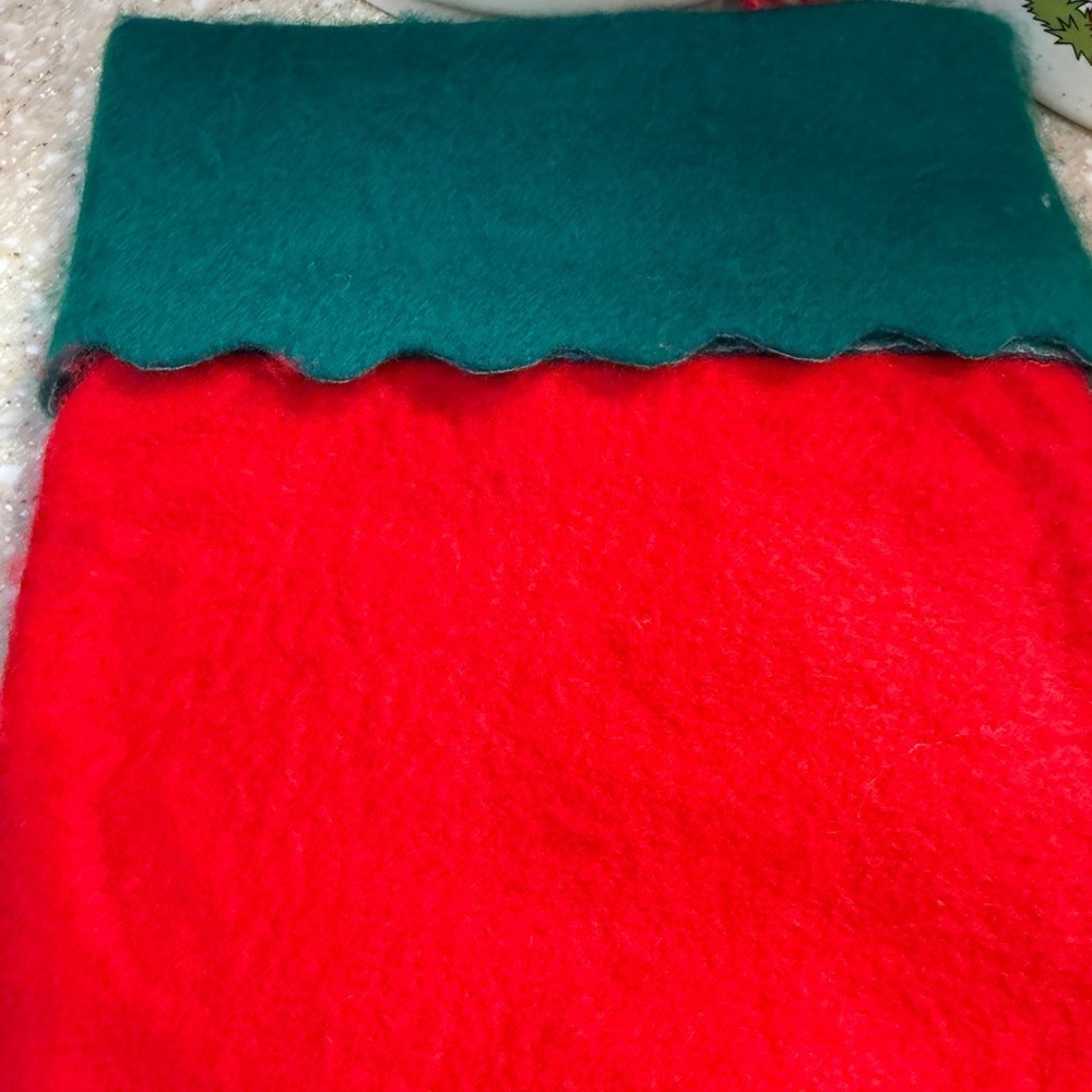 Vintage Disney Red and Green Mickey & Minnie Christmas Stocking Holiday - Picture 6 of 13